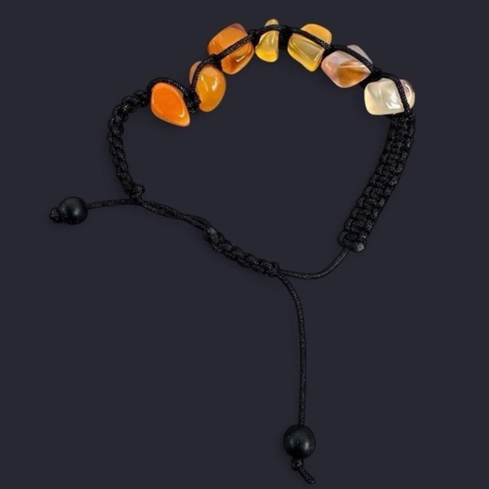 Agate Adjustable Gemstone Bead Bracelet